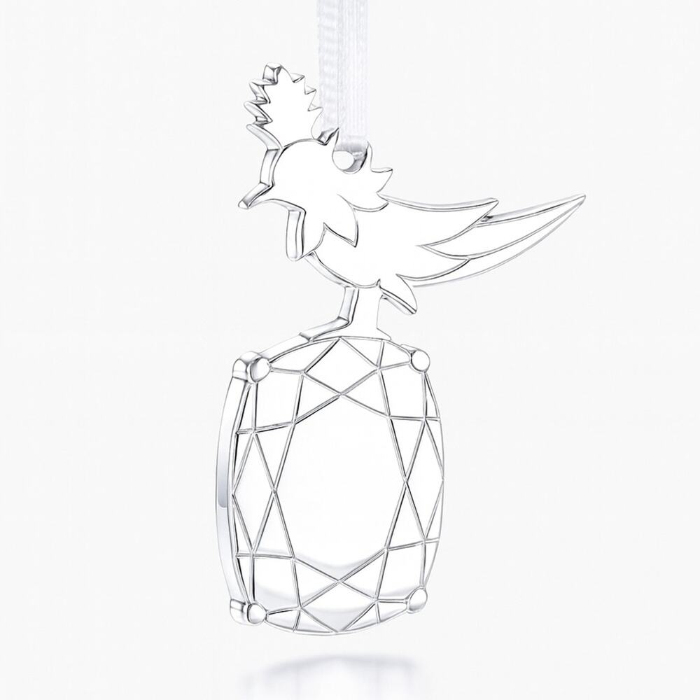 NEW Tiffany & Co. Bird on a Rock Pendant Ornament Charm Gift Pouch Silver